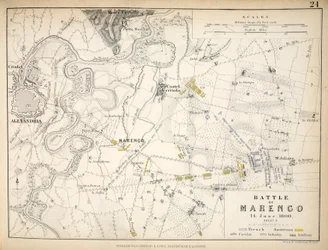 Karte der Schlacht von Marengo, veröffentlicht von William Blackwood and Sons, Edinburgh und London, 1848